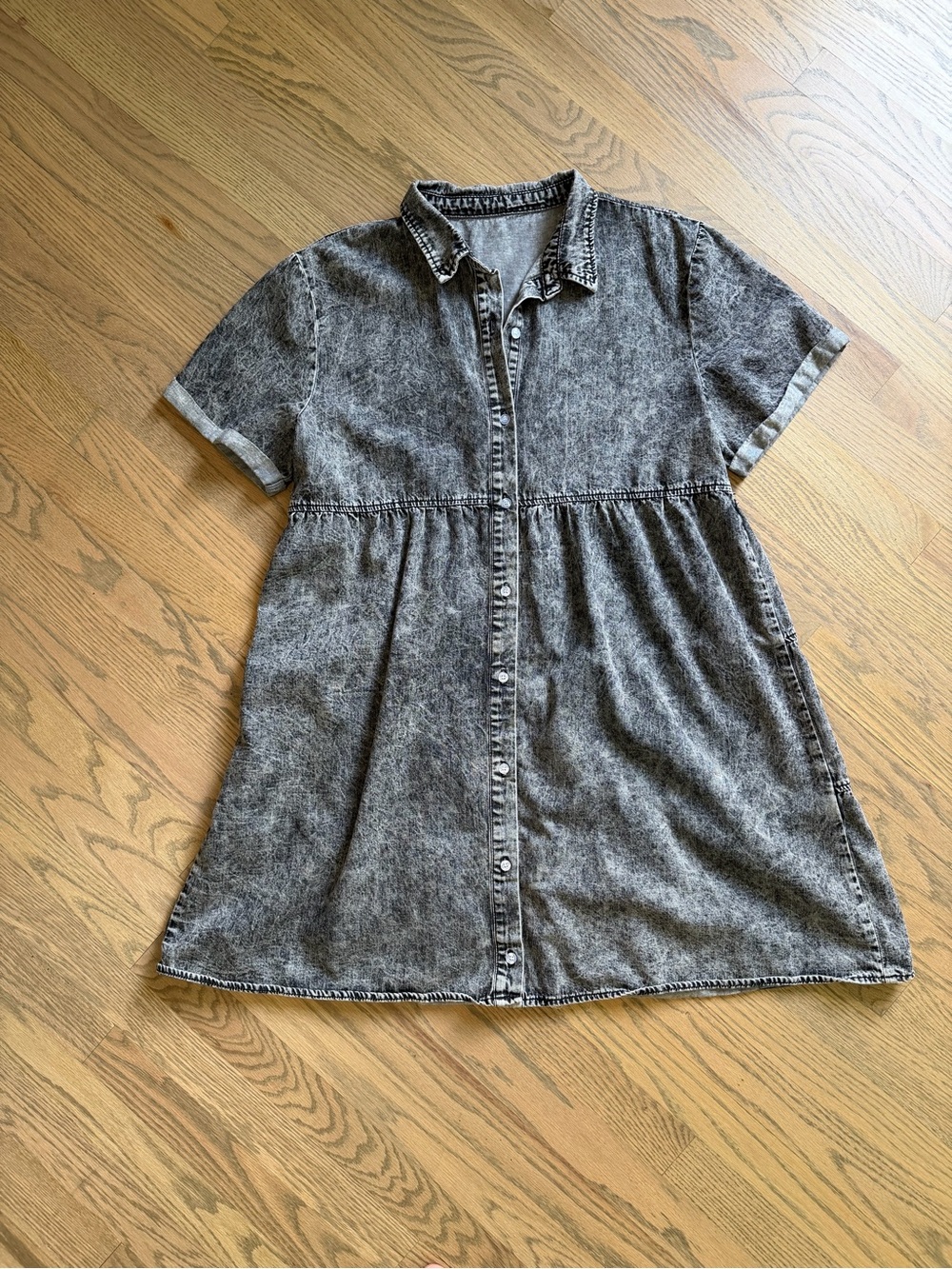 Amazon Women's Washed Black Denim Shirt Dress